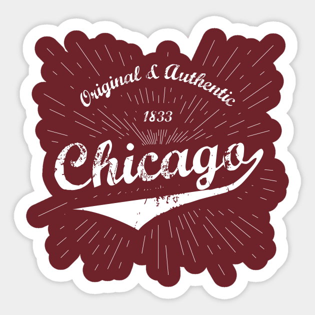 Original Chicago, IL City Shirt Sticker by Teevolution